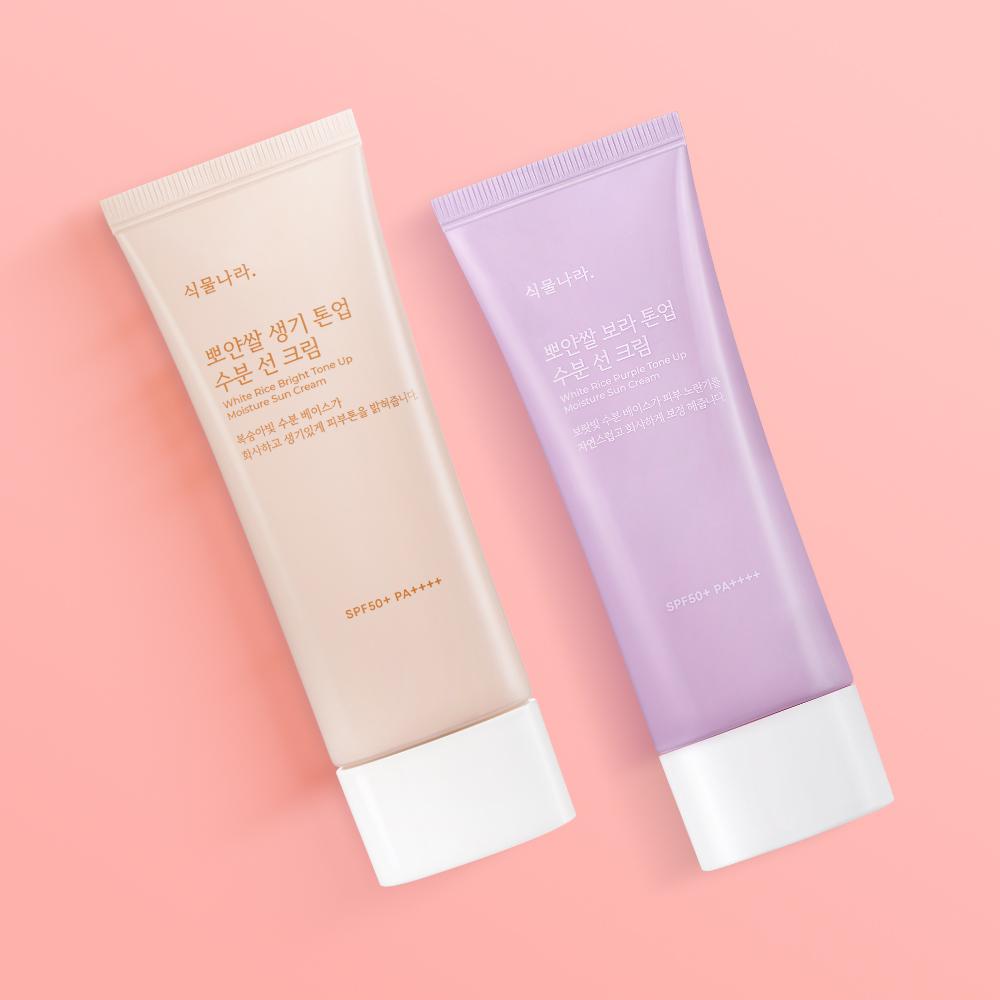 植物나라 ぽやん米（よね） 生気トーンアップ水分サンクリーム 100ml (SPF50+), 1個
