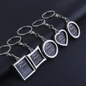 フォトフレーム キーリング 写真 フォトカードホルダー キーホルダー メタルキーチェーン キーホルダー ファッション小物 雑貨