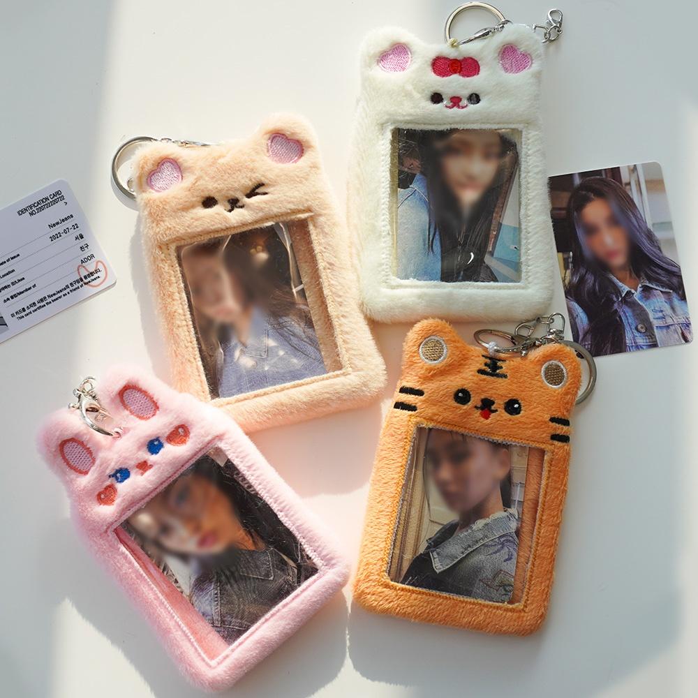 もふもふ ポカホルダー 7種 フォトカードホルダー キーリング 写真 ブチ犬