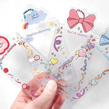 透明 フォトカード ホルダー 4枚入り 梱包用 キーホルダー バッグチャーム 雲