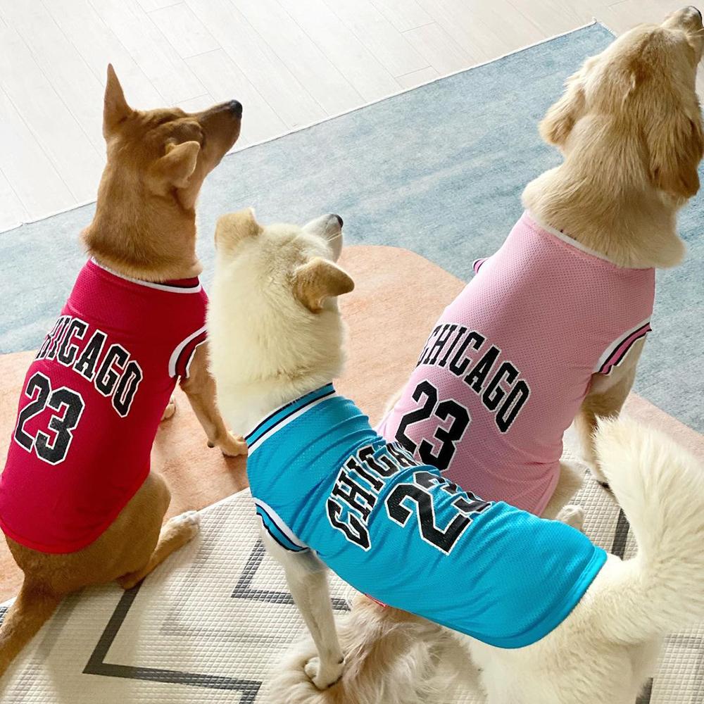 大型犬服 犬 夏服 バスケットボール タンクトップ 室内着 パジャマ 中型犬 レッド