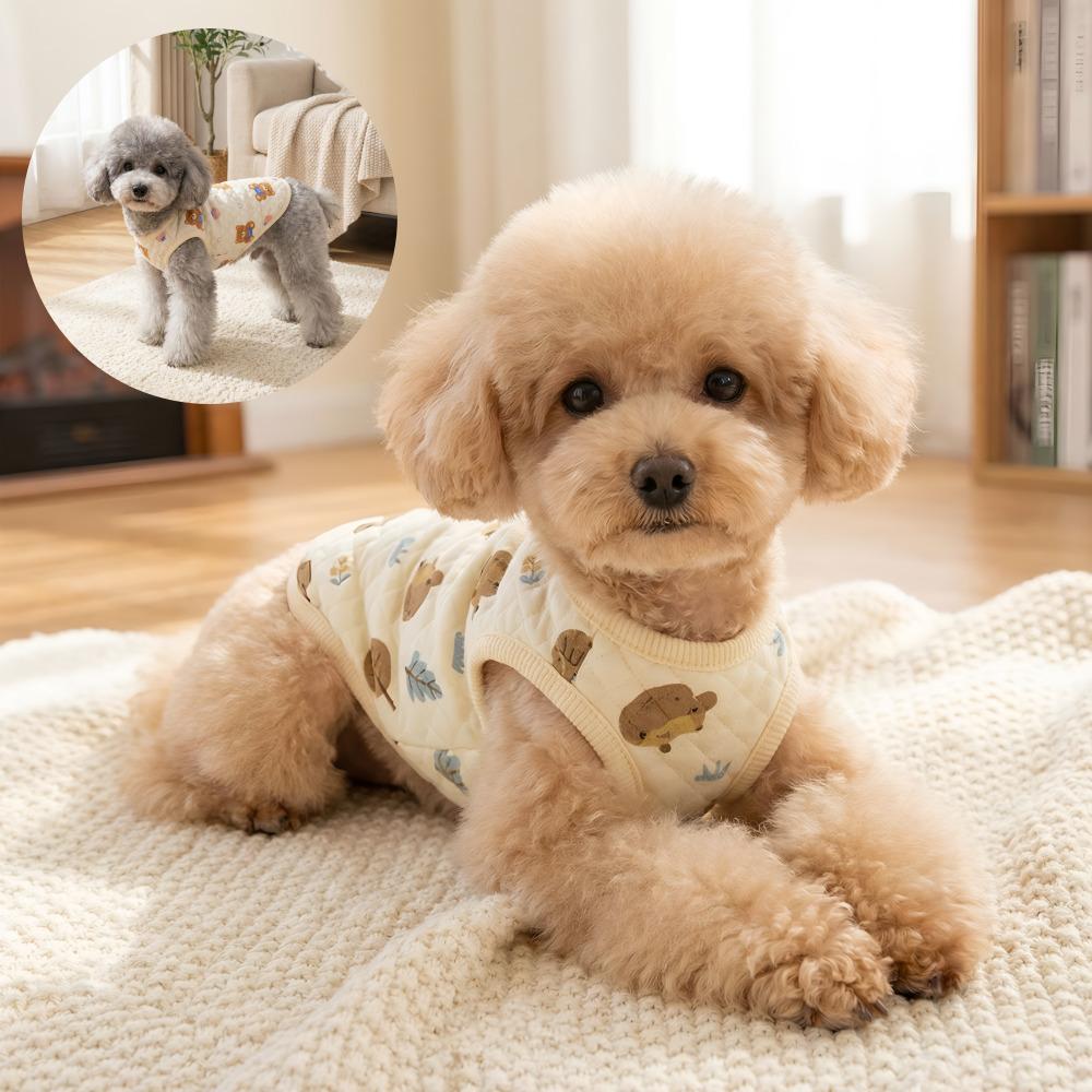 犬用 室内服 ベスト キルティング パジャマ キルティング コットン ベスト 子牛