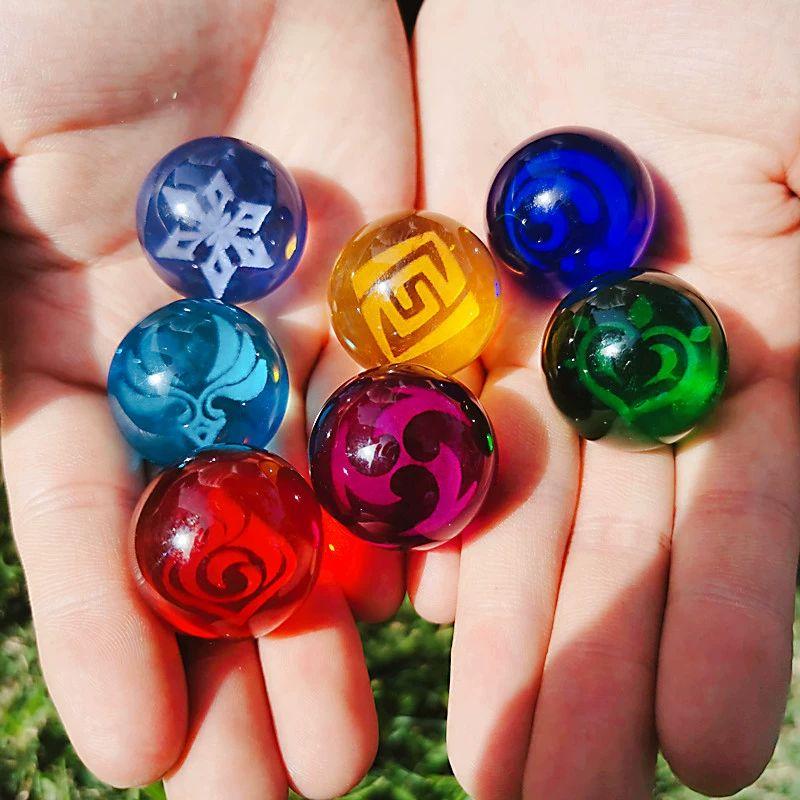 Genshin 神の目 水晶玉 セット 3Dフィギュア ゲーム グッズ キャラクター 風 リミテッド