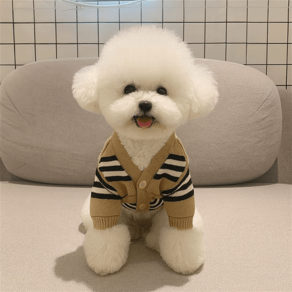 멍멍룩 犬用 チェックカーディガン ペット服 冬服 マルチーズ ポメラニアン ビションフリーゼ シー・ズー ブルドッグ ダウン