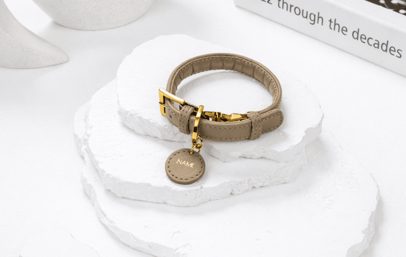 デイリー 犬用リード 愛犬用首輪 小型犬 中型犬 ワンタッチ装着 タグ付き リードセット