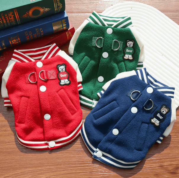 ニューデイズ 곰이곰이パッチ付き 野球ジャケット 犬服