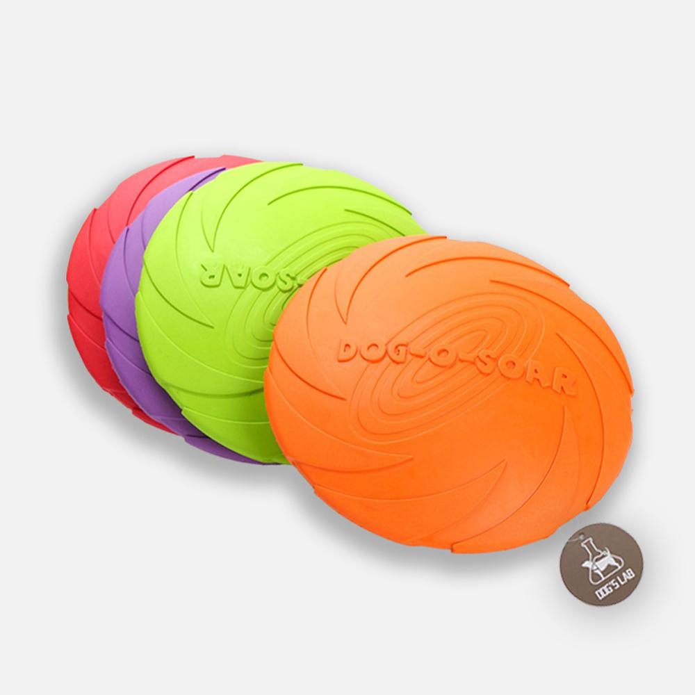 DOGSLAB 犬用フリスビー ゴムシリコン 小型犬大型犬トイ ボーダーコリー フリスビー ソフトライト S