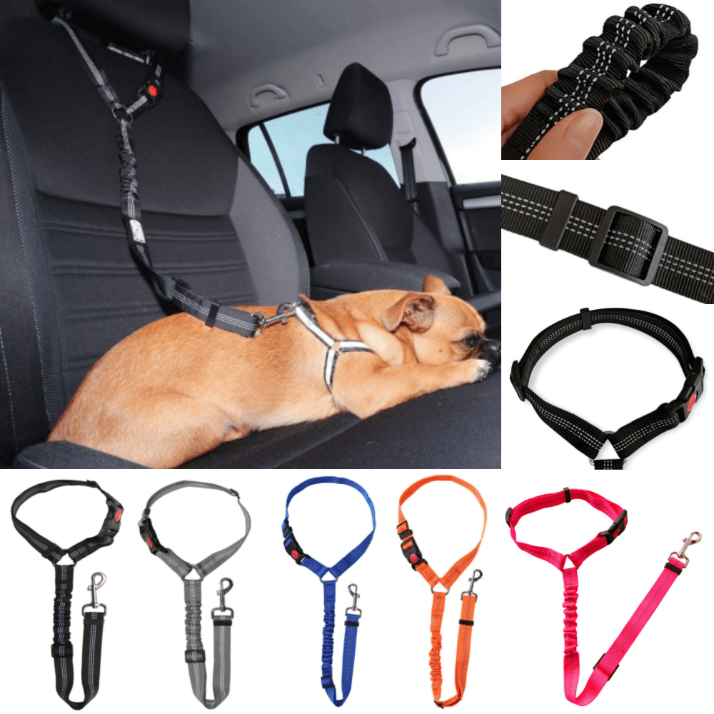 パープルペット 犬用シートベルト ヘッドレストタイプ 衝撃吸収 高級ペットシートベルト 愛犬・ペット用 大型犬