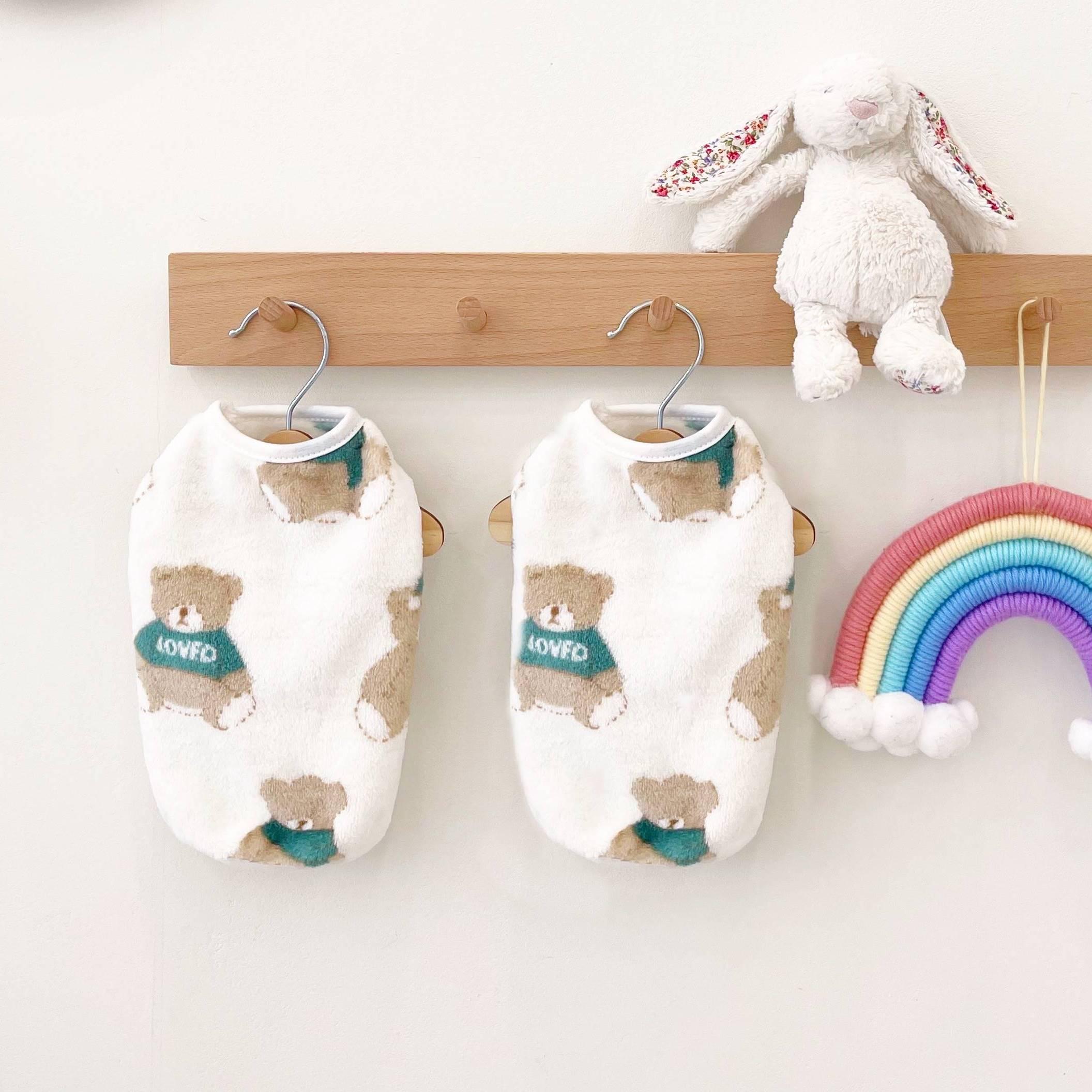 犬用パジャマ 室内着 老犬 コンパニオンアニマル服 ペット用パジャマ マイクロフリースTシャツ ベア xs