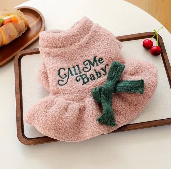 NEWDAYS Call Me Baby 刺繍 ワンピース 犬服 M