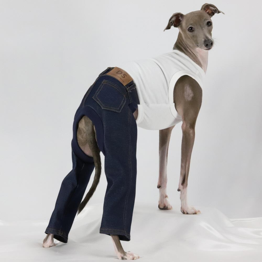 IGY服 イタリアングレーハウンド服 スパン デニム 犬用オールインワン S