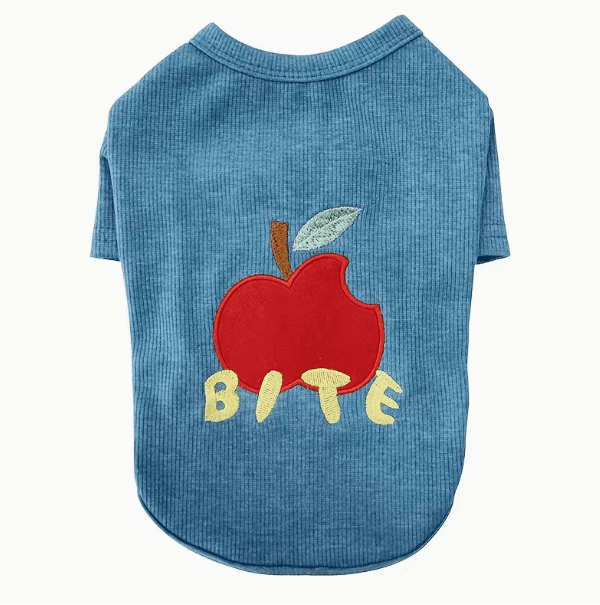 NEWDAYS アップル 刺繍 リブ Tシャツ 犬服