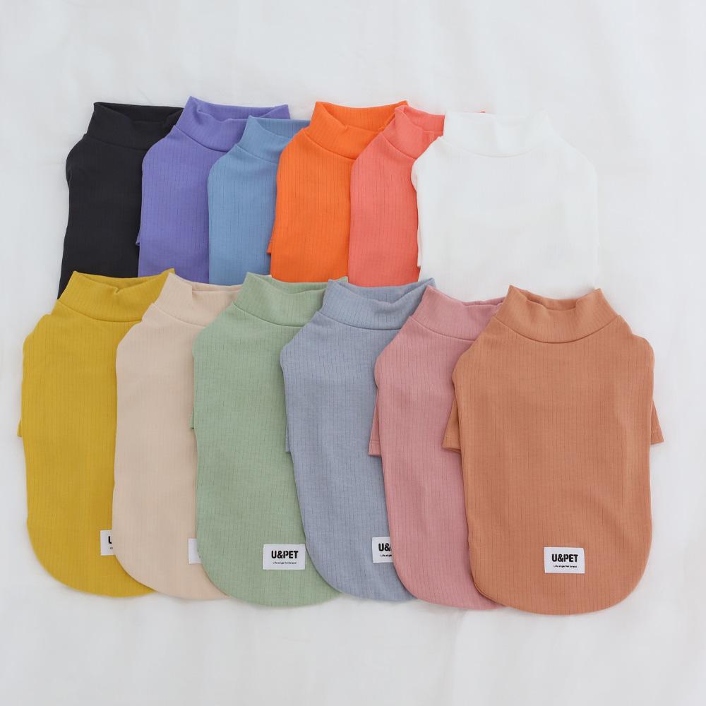 犬服 シンプル ベーシック カラー Tシャツ 中型犬 大型犬服 オレンジS