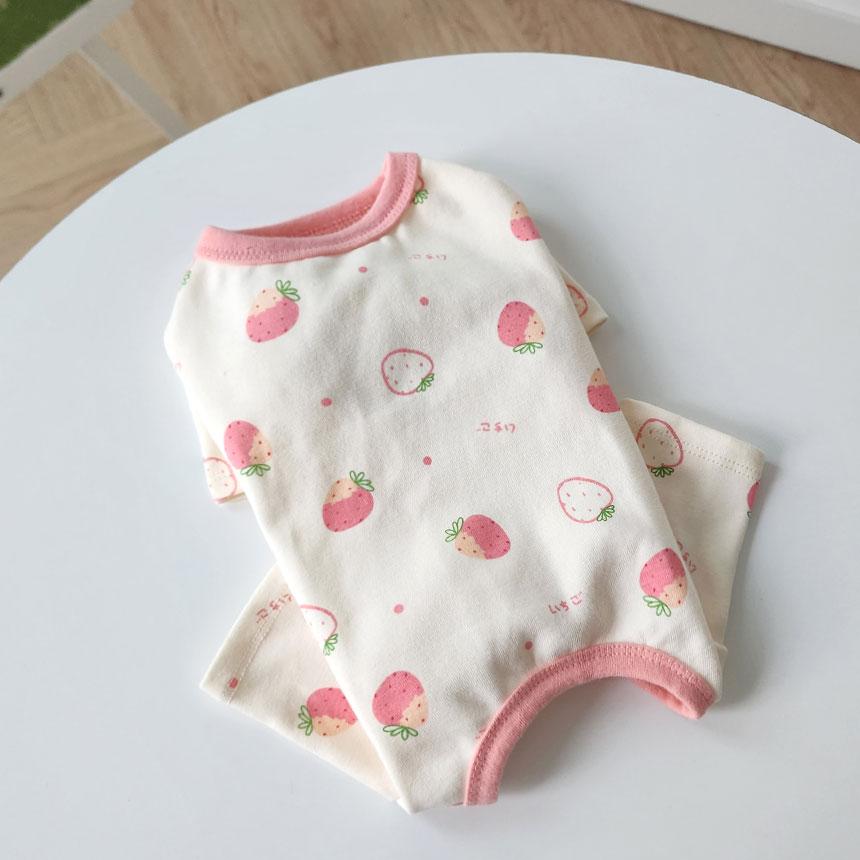 犬用オールインワン 部屋着 犬服 オールインワン 室内服 デイリー ピンク