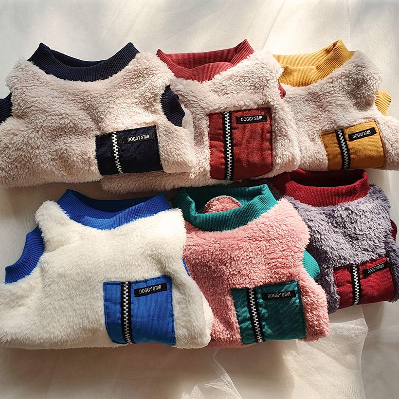 犬用フリース服 極細繊維 小型犬 中型犬 アウトドア ベスト XS