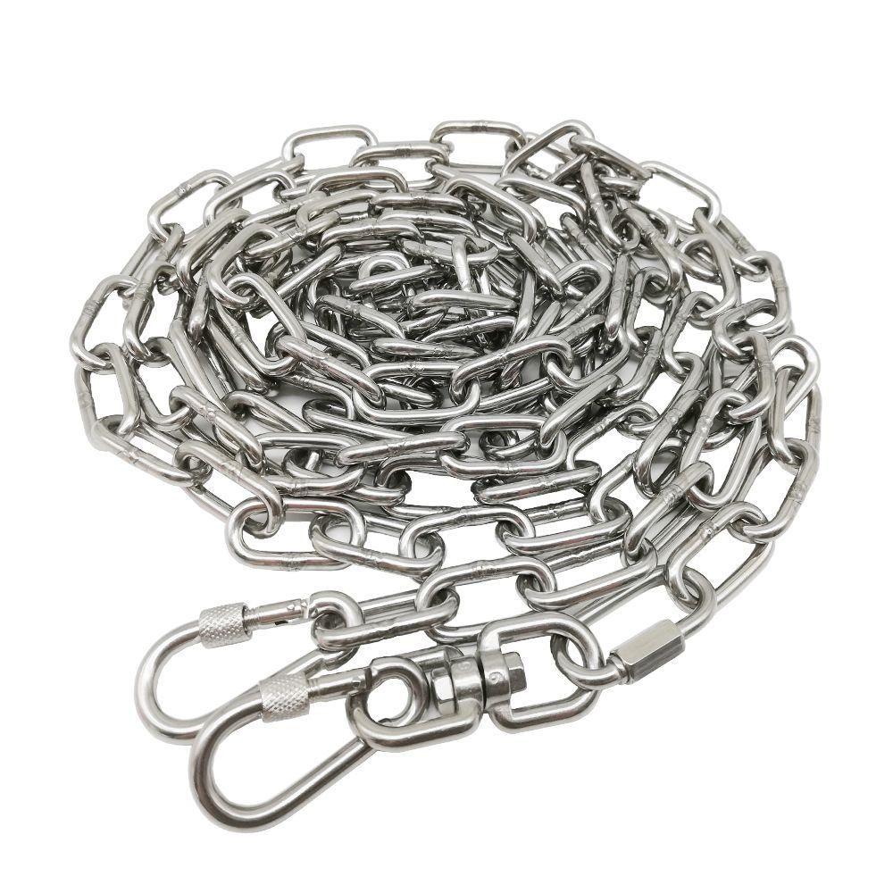 시골개 (Sigolgae) 犬用リード 大型犬 チェーン ネックレス 中型犬 ペット B チェーン 2メートル スプリングバックル 2個
