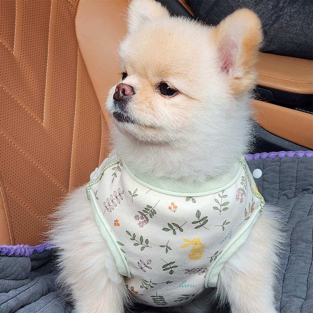 キュートな犬服 オーガニック ドッグウェア キャミソール 室内着 下着 森林の香りXS