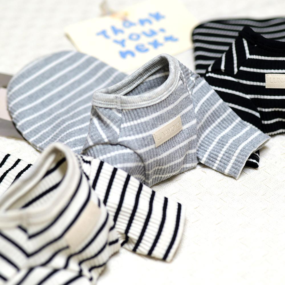 デイリー ストライプ Tシャツ 国産 犬服 LunaMon 袖付き ドッグウェア 犬用 外出 お散歩