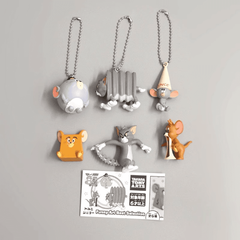 日本 ガチャ  каプセルトイ トムとジェリー Furry Art Selection フィギュア ガチャ キーホルダー 6種 SET