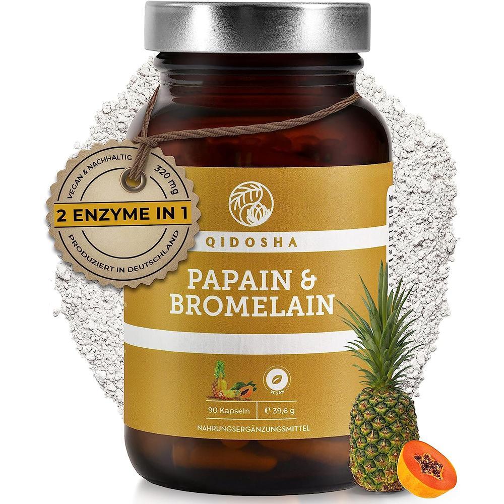 QIDOSHA 高含有 ブロメライン パパイン 90カプセル QIDOSHA Papain Bromelain