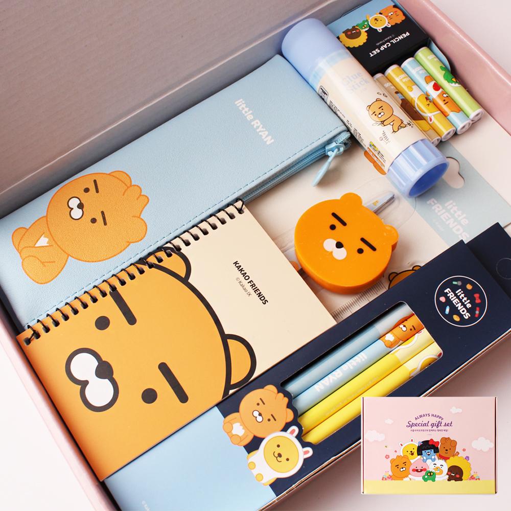 カカオフレンズ (Kakao Friends) 文具ギフトセット (ライアン, ギフトボックス, 団体, 新学期)