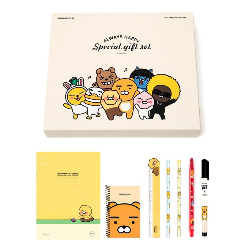 Kakao Friends 力強い 文具セット3 チュンシク 2個購入で送料無料 入学 誕生日 記念日 学生 団体プレゼント
