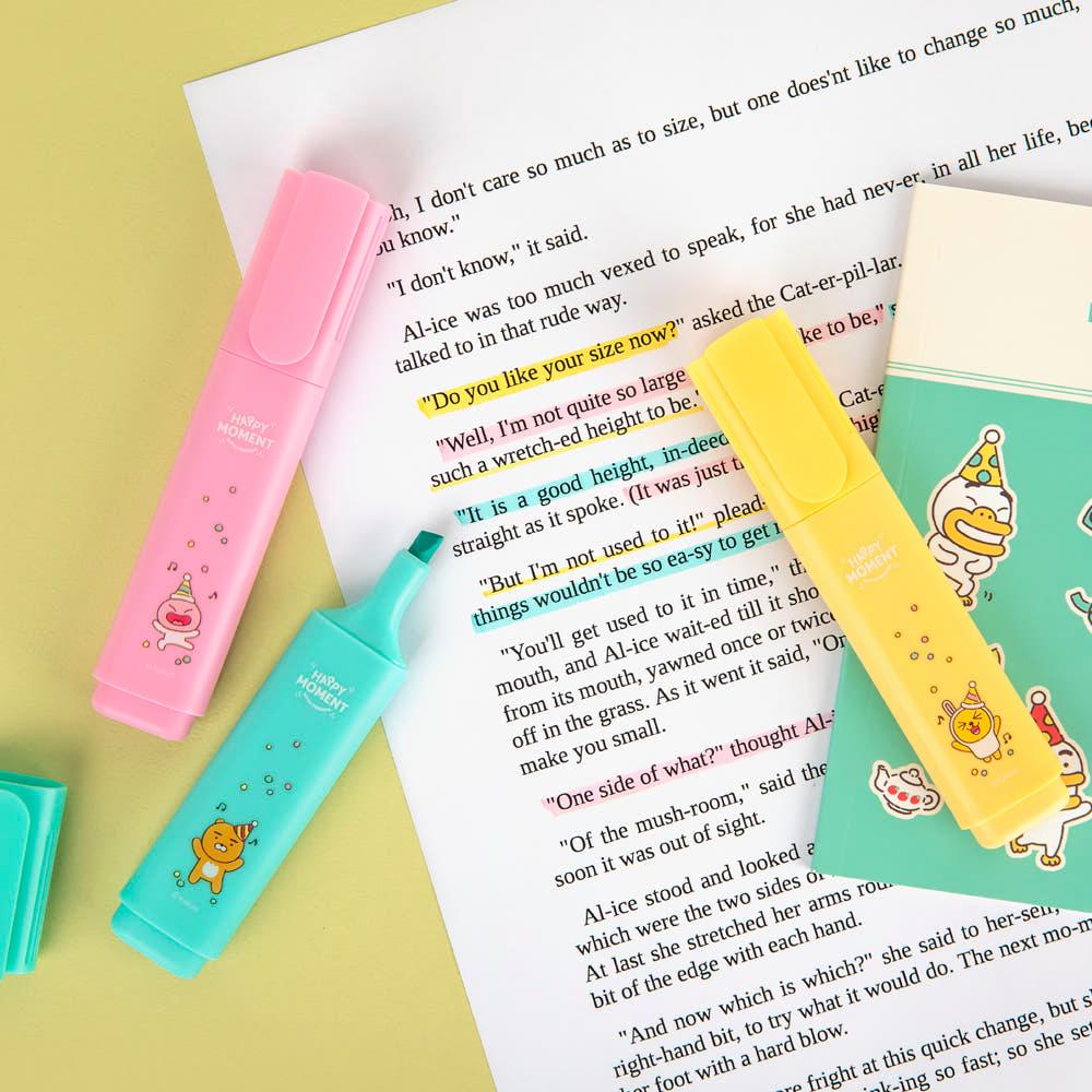 Kakao Friends KF Happy Moment マイルド蛍光ペン 3色セット