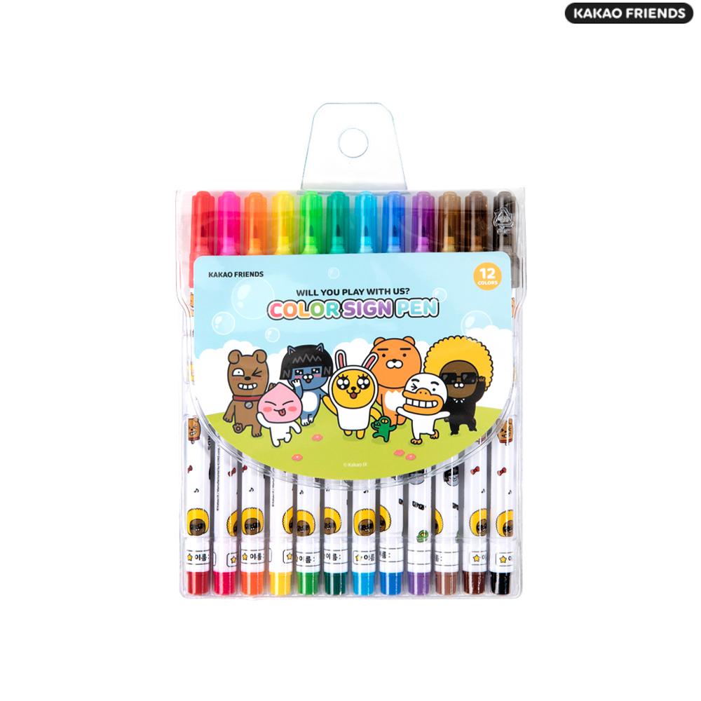 Kakao Friends サインペン 12色セット サインペン キャラクターサインペン