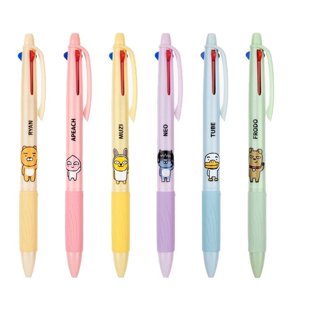 カカオフレンズ 3色ボールペン 0.7mm アピーチ ムジ ネオ チュ―ブ プロド