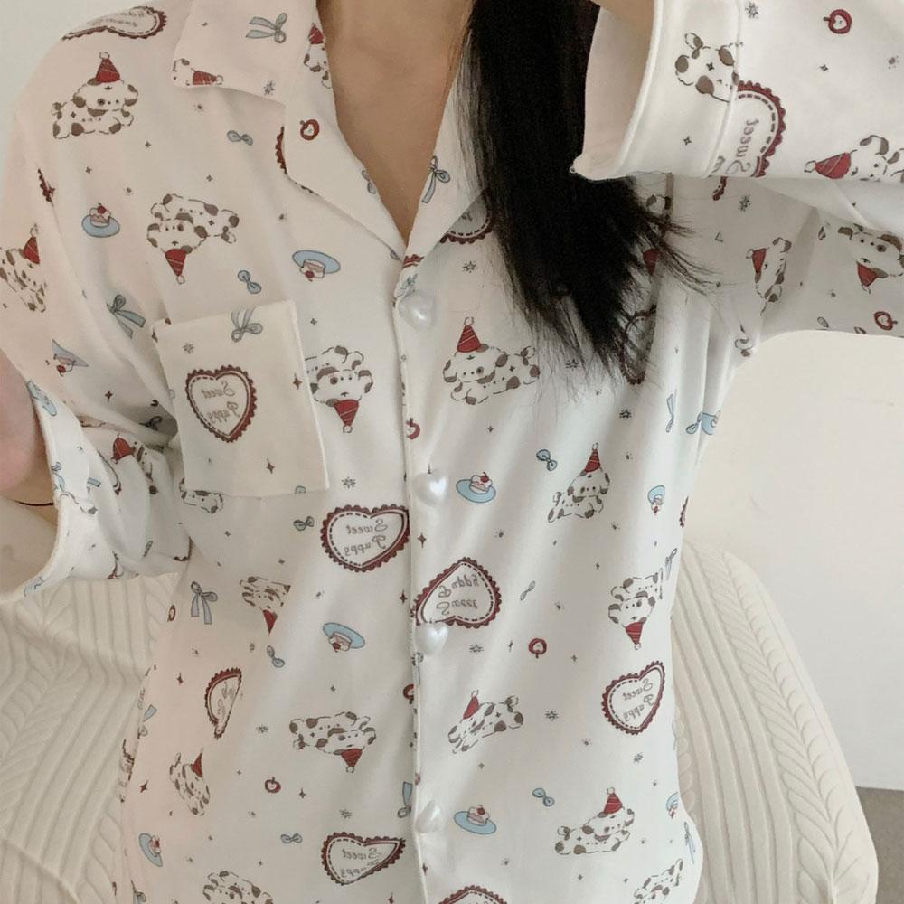 ピーチ起毛 パジャマ 極細繊維 Ganady パーティー スリープパジャマセット 毛皮パジャマ