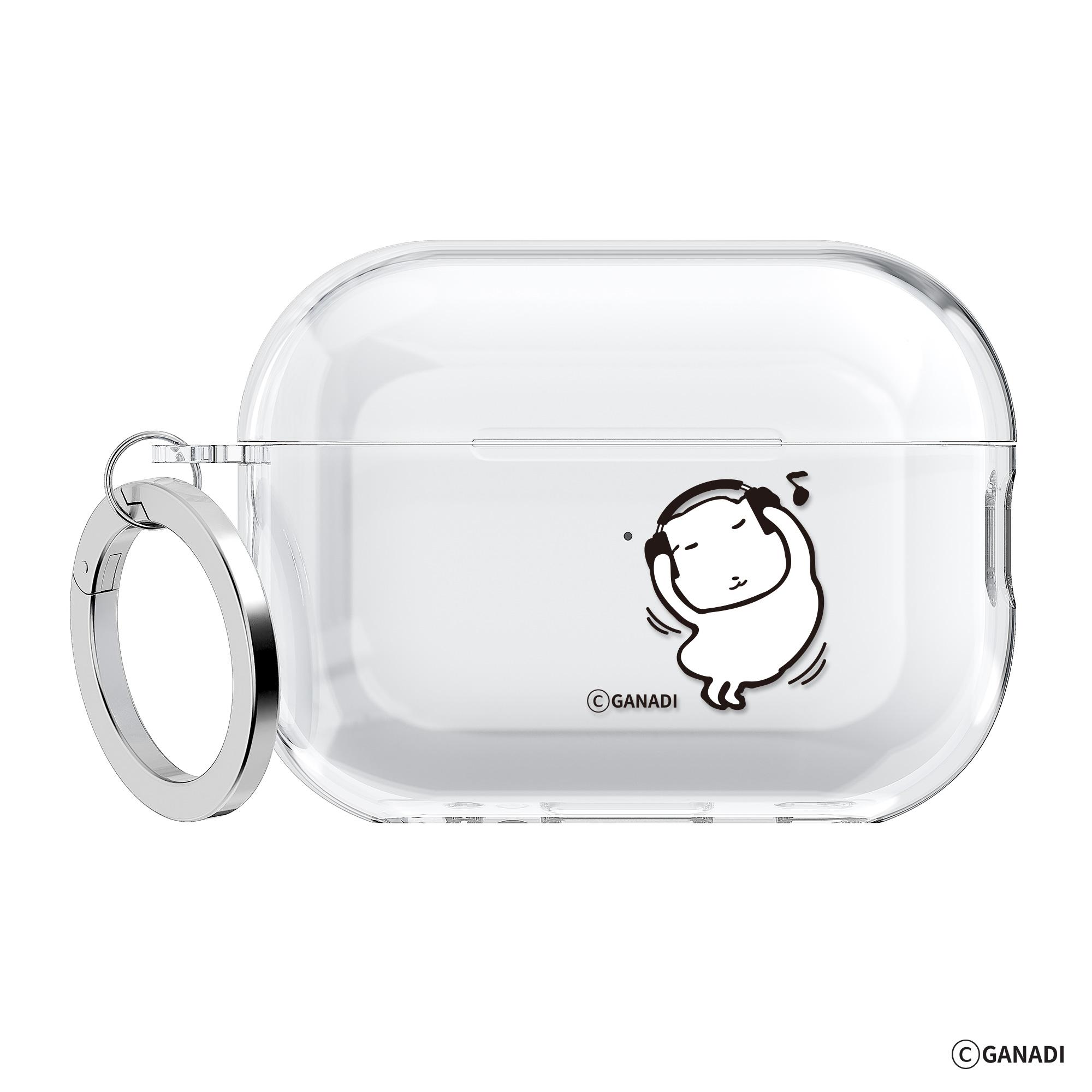 Ganady ミュージック デザイン クリアエッジ リング TWS Airpods ケース ダンス