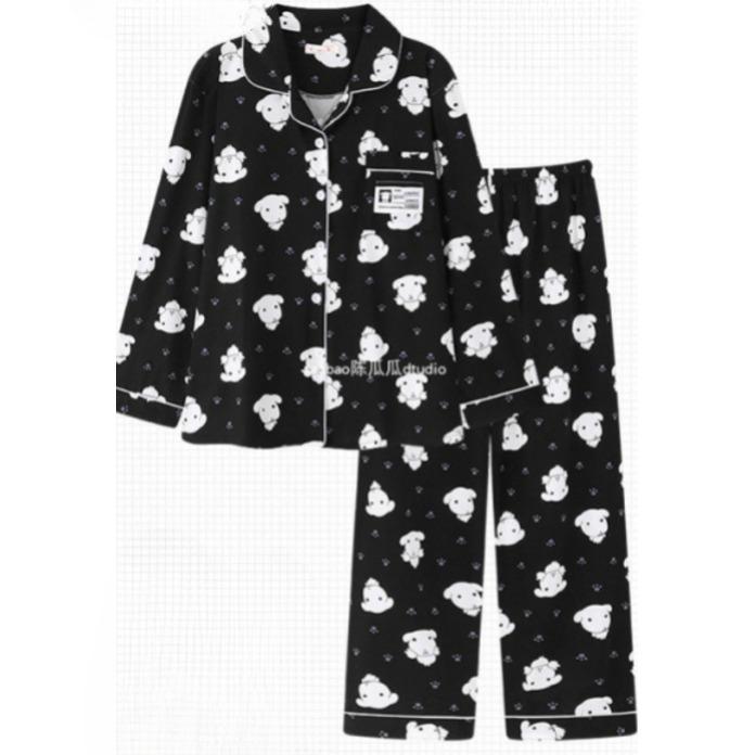가나디 子犬 パジャマ セット 長袖 長ズボン ホームウェア パジャマ 春 秋
