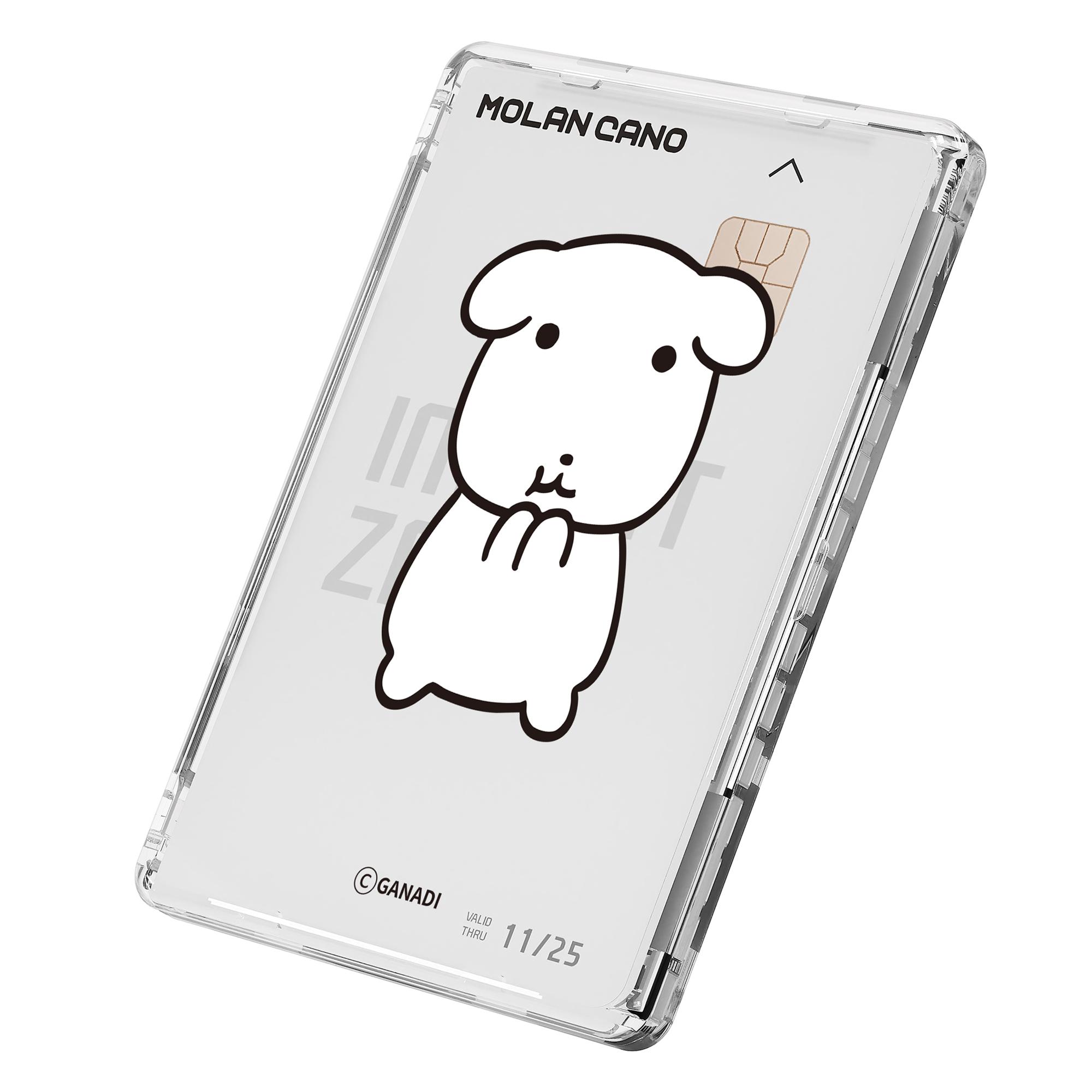 モランカノ ganadi デザイン MagSafe 2倍磁力 透明カードウォレット 1個