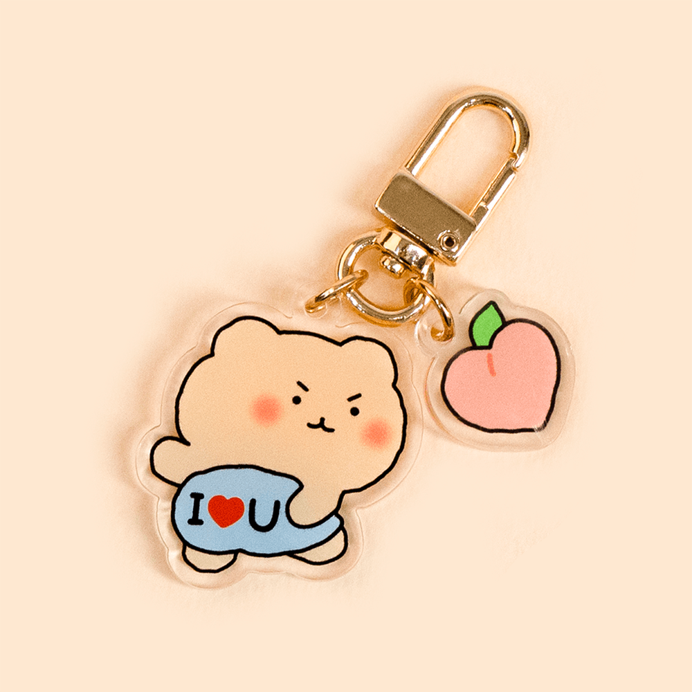 リニューアル マンゴム マンゴムハムスター アクリル キーリング アイラブユー マンゴム