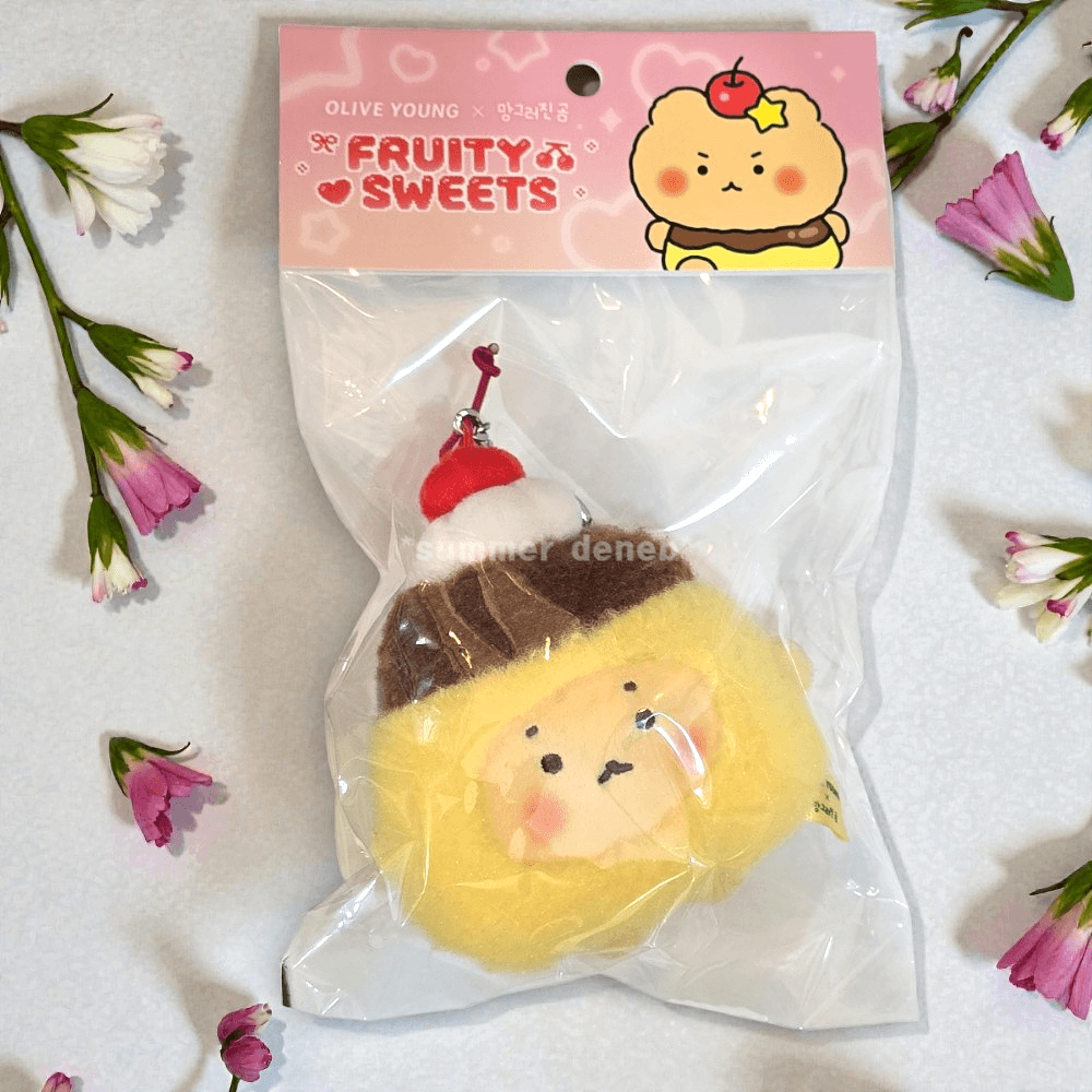 [プリンマンゴム] マンゴム ぬいぐるみキーリング フルティスウィーツ 망그러진곰 キーリング プリン ぬいぐるみ