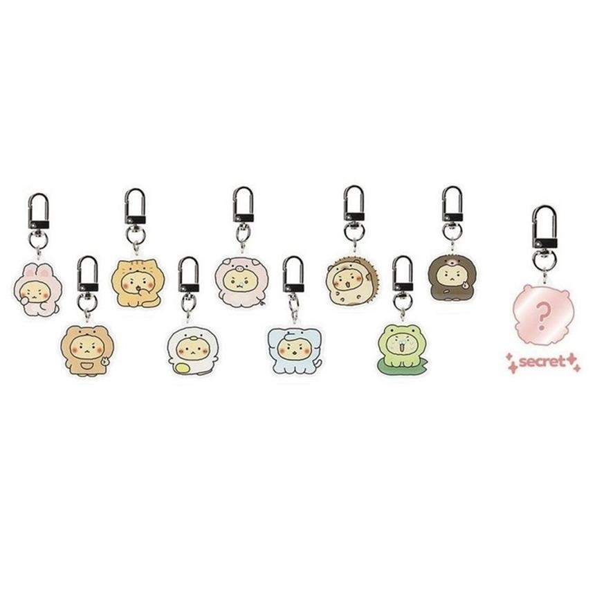 Kakao Friends 絵文字 망그러진 곰 ランダム アクリル キーリング 10種 動物 [単品] 鍵 バッグチャーム