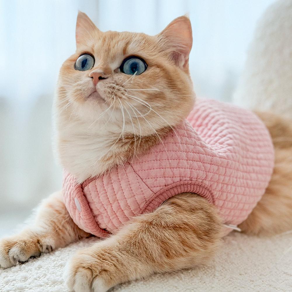 猫服 猫用ベスト 専用服 キルティング 寒がりおばあさんのベスト 部屋着