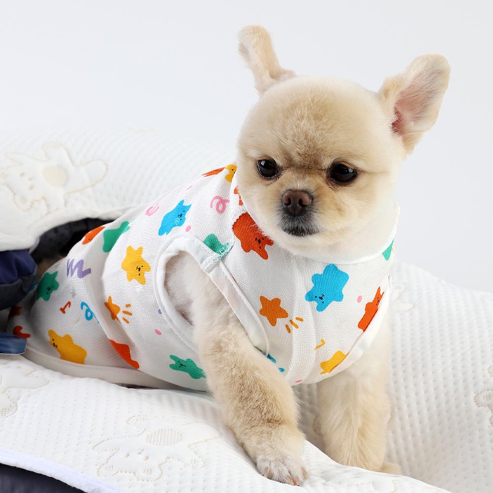 犬服 夏用 リネン クール ベスト 冷感加工 犬用 大型犬用 室内服 ジェリーベア XS