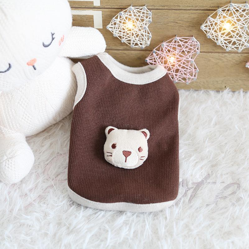 子犬服 超小型犬用 ベビー猫服 ブラウン クマ