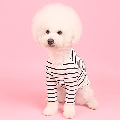 ダックスフンド 大型犬服 パジャマ 犬用春服 室内服 STRIPE IvoryS