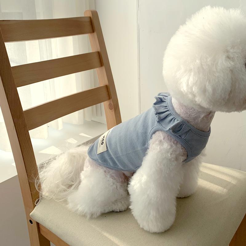 MagDog マカロン フリル ノースリーブ 犬用Tシャツ [スカイブルー]