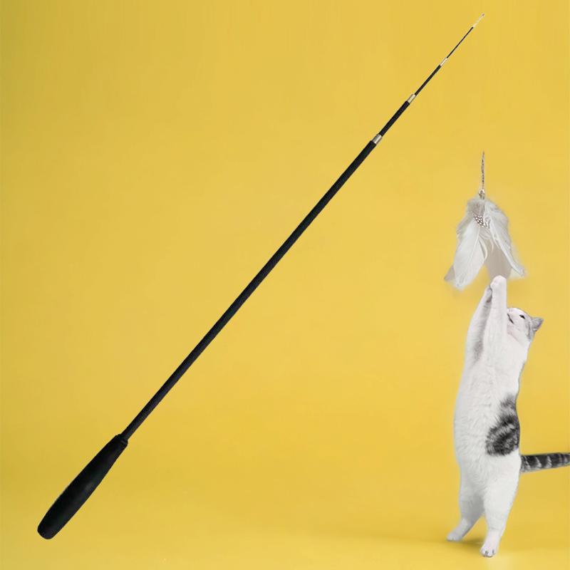 猫用釣り竿 替えおもちゃ 羽根 1.8m 4段