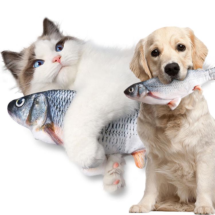 動く猫・犬用おもちゃ ダンスするキャットニップ 魚