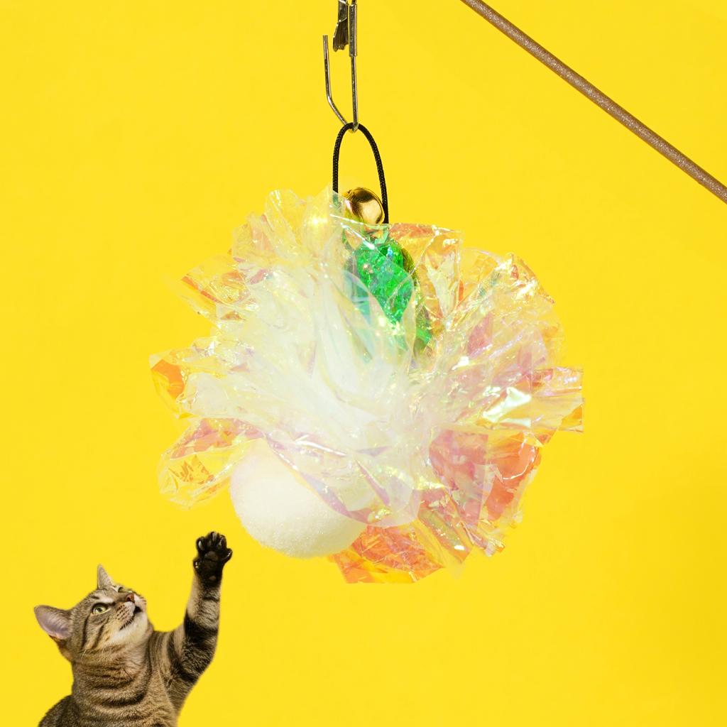 Geumdol Cat ハンドメイド 殺菌消毒 猫おもちゃ 交換用 釣り竿 カサカサボール