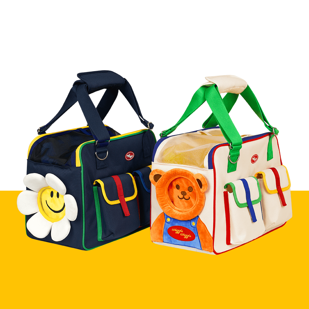 [FESROOM X WIGGLEWIGGLE] ペットキャリーバッグ 犬用キャスター 同伴犬バッグ キャリーバッグ