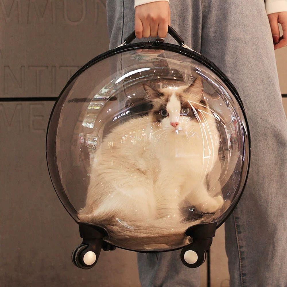 キャスター付き移動用バッグ 透明バッグ 犬用バッグ キャリーバスケット ぺｔキャリア