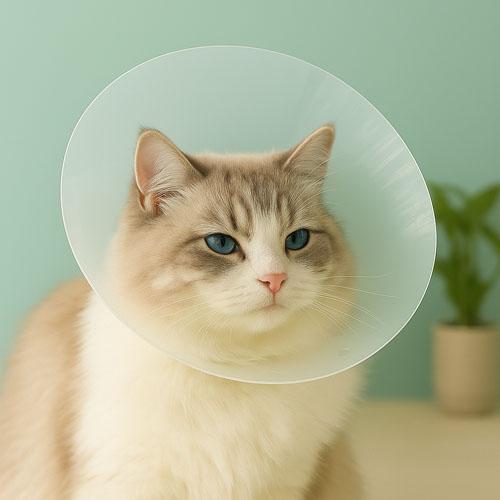 犬用ネックカラー 猫 中性化 動物病院 プラスチックネックカラー クッション 首保護具 XXS (7.5cm)