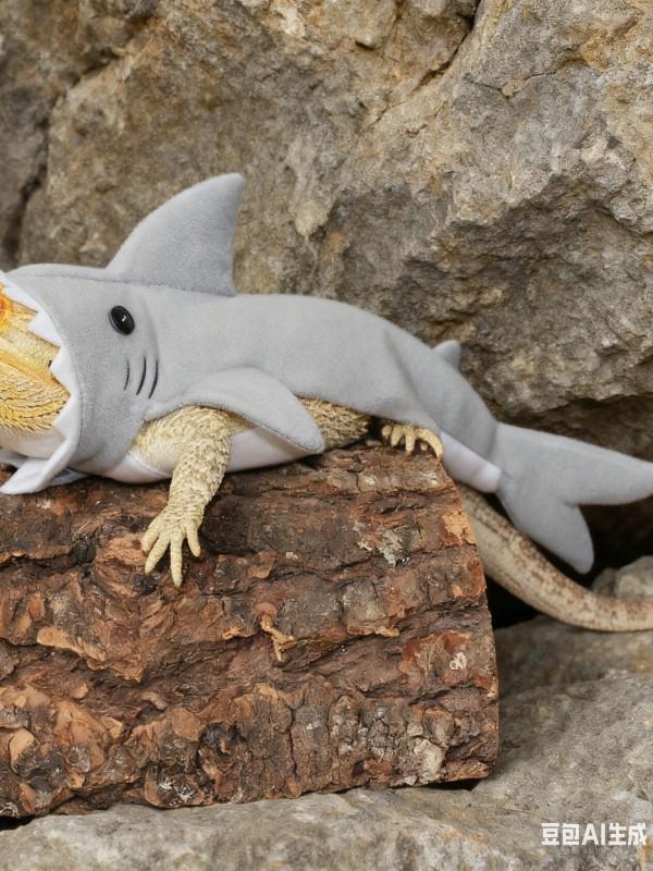 トカゲ用ウェア アパレル ゲッコー用ウェア サメ柄 爬虫類 カメレオン コスプレ