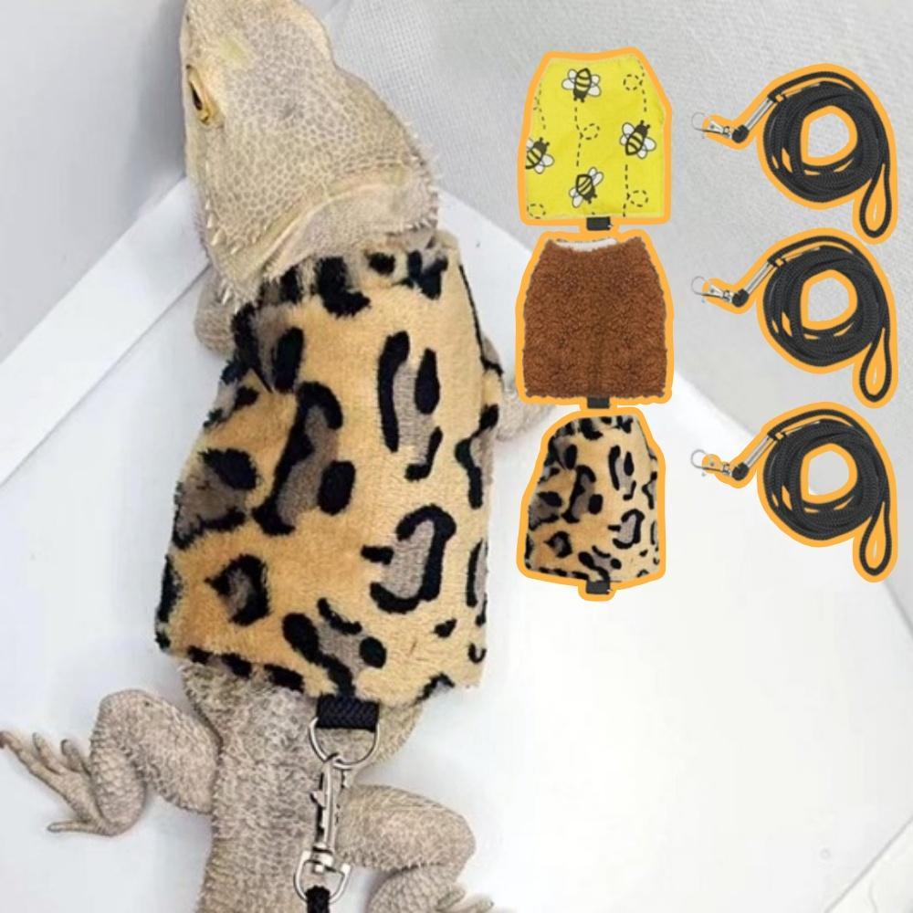 冬用トカゲウェア トカゲ用ベスト ハーネス リード 爬虫類用首輪