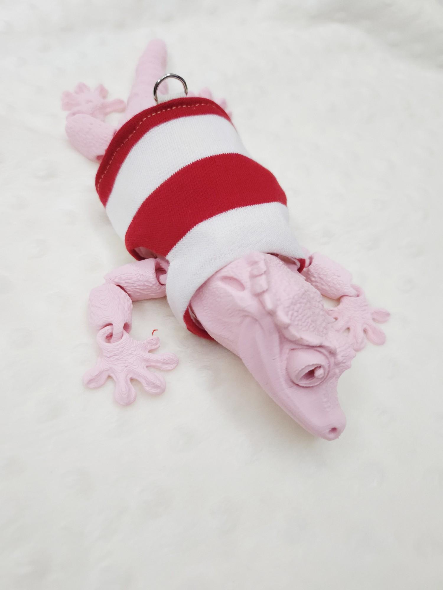 トカゲ服 用品 ビアードドラゴン用 赤ライン クロップT